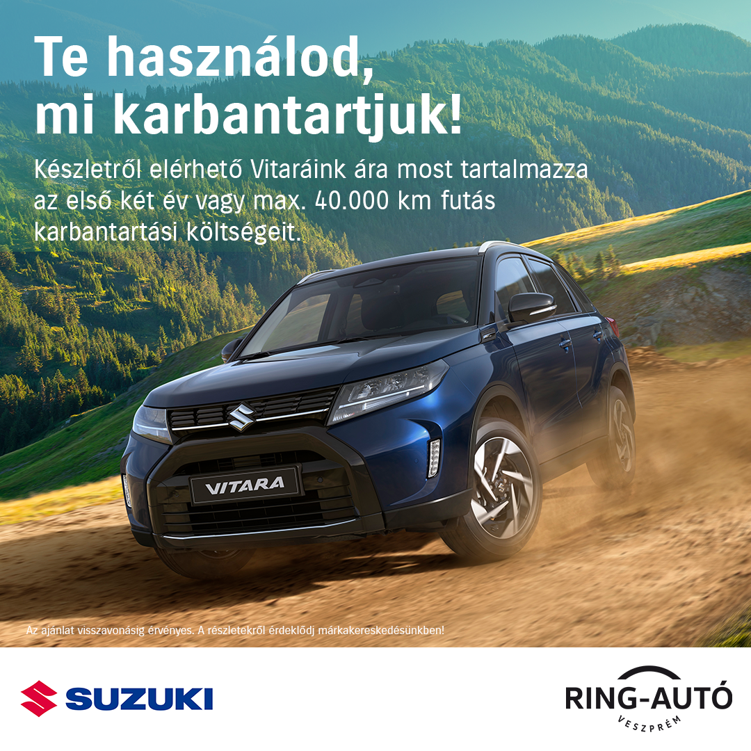 Készletes Vitara 2 év vagy 40.000 km szervizzel a Ring-Autó Kft.-nél